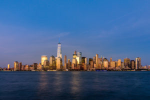 New York City - Financial District při západu slunce